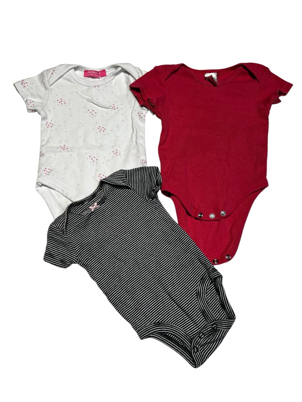 Carter's Black and White Striped Infant Bodysuit